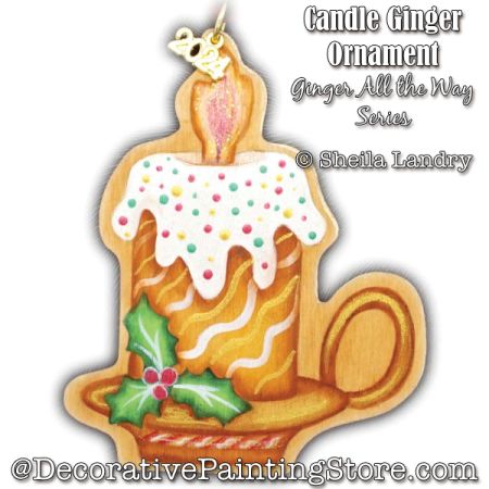 Candle Ginger Ornament - Ginger All the Way Series Painting Pattern - Sheila Landry